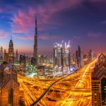 ドバイの風景　ドバイの夜景