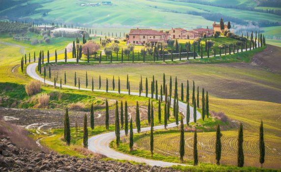 イタリア　トスカーナの田園風景