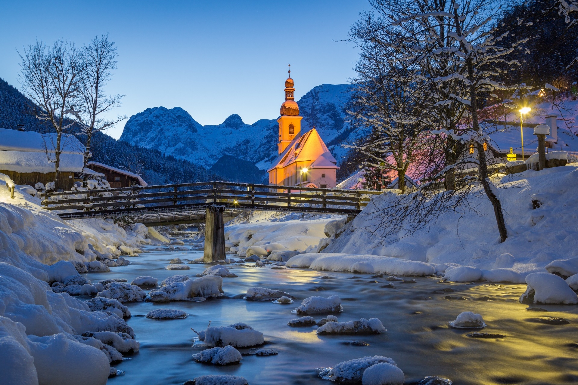 ドイツ バイエルン州 冬の夜の風景 ドイツの風景 Beautiful Photo Net 世界の絶景 美しい景色