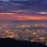 ペナン・ヒルから見る朝のペナンの風景　マレーシアの風景