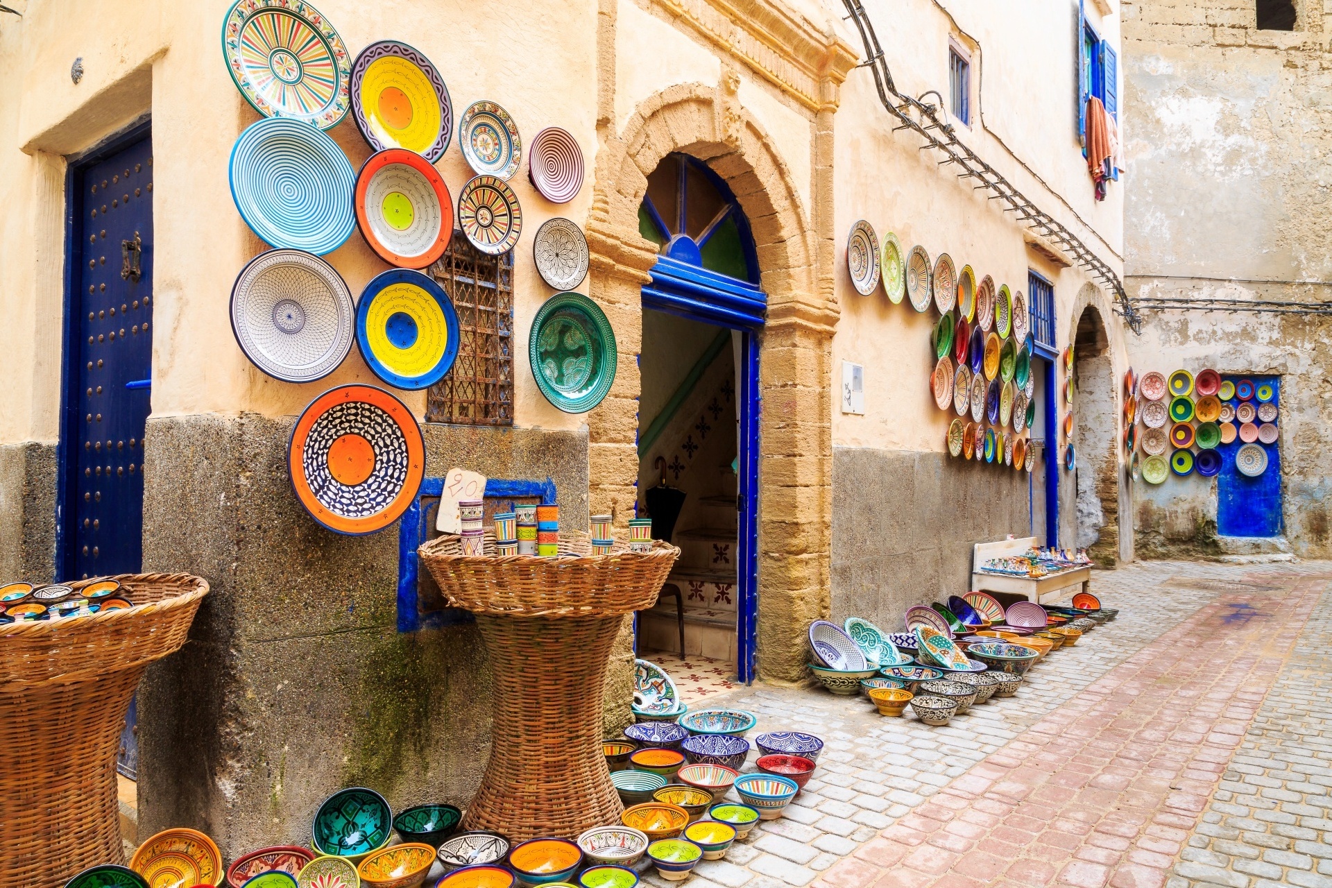 モロッコのストリートマーケットの風景　モロッコの風景