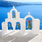 ギリシャのサントリーニ島　夏の風景　ギリシャの風景