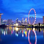 夜のシンガポールの風景　シンガポールの夜景