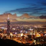 台北101と台北の夜景　台湾の風景