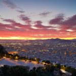 リカヴィトスの丘から見る夕暮れのアテネの風景