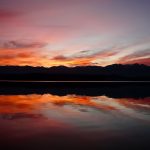 ニュージーランド　プカキ湖の夕暮れ