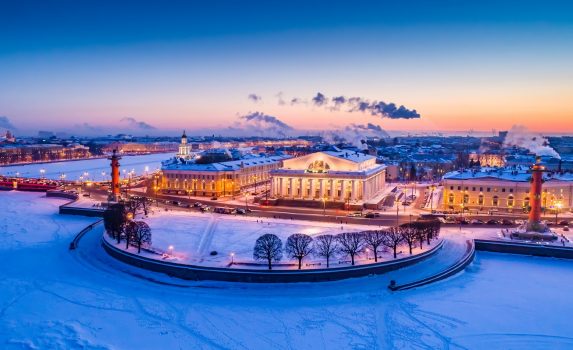 冬のロシア　サンクトペテルブルク　ロシアの風景