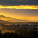 チェンマイの朝焼け　タイの風景