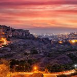 夕暮れのメヘランガール城塞　インドの風景