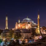 トルコ　イスタンブール　夜のアヤソフィア