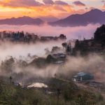 サパの朝の風景　ベトナムの風景