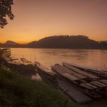 メコン川の風景　ラオスの風景