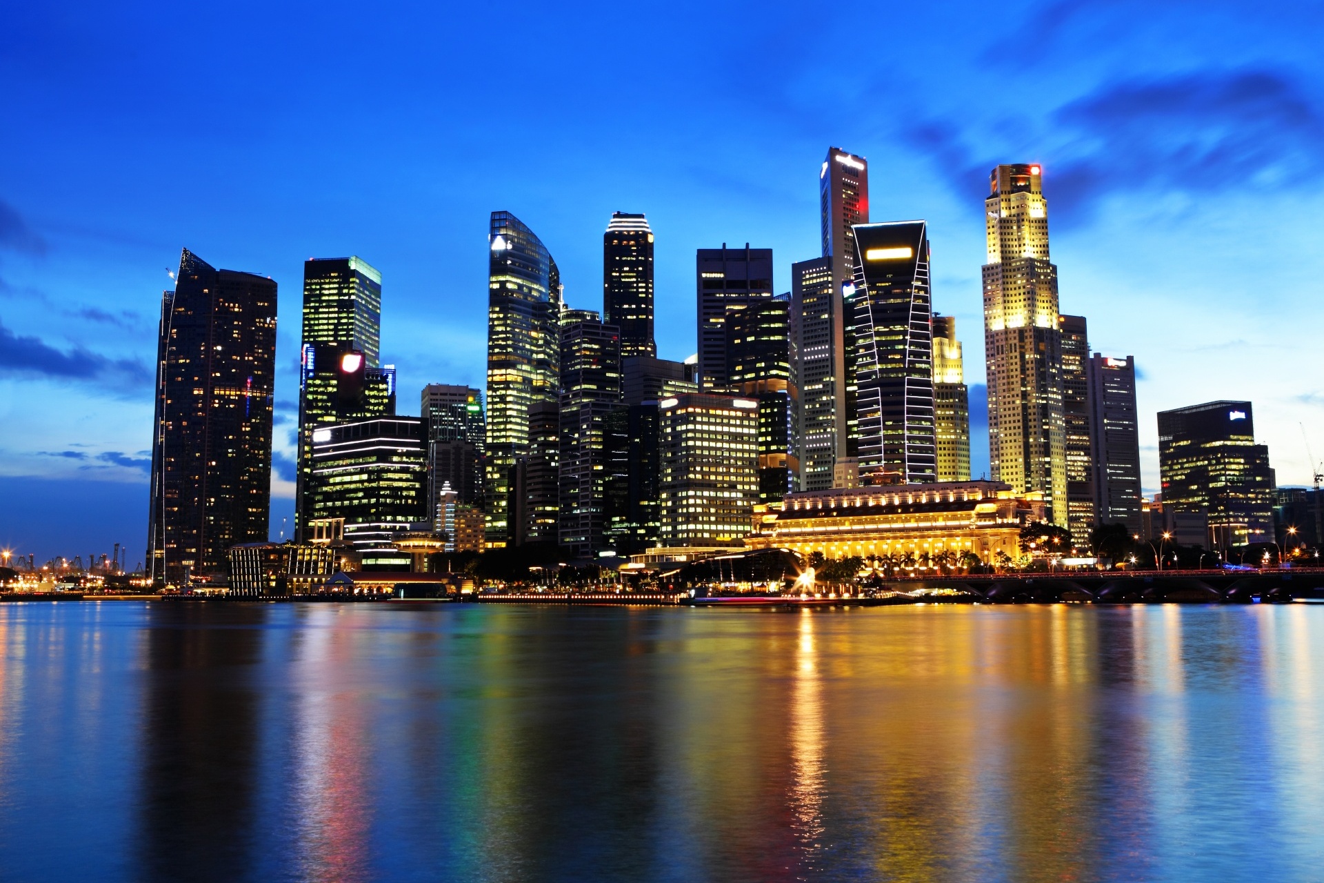夜のシンガポール　シンガポールの風景