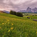 アルペ・ディ・シウージの朝　イタリアの風景