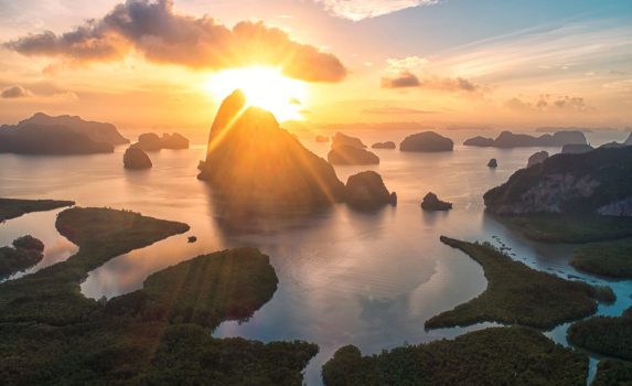 クラビの朝の風景　タイの風景