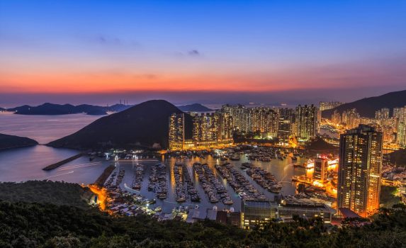 夕暮れの香港仔（アバディーン）　香港の風景