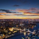 夕日の光の中で　ロンドンの美しい風景　イギリスの風景