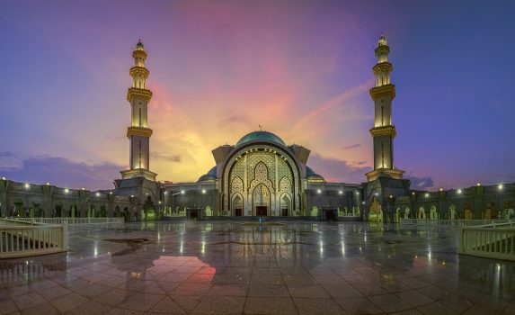 連邦直轄領モスクの日暮れの風景　マレーシアの風景