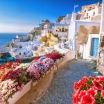 サントリーニ島の風景　ギリシャの風景