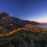 ライオンズヘッドから見たケープタウンの町並み　南アフリカの風景