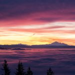 バンクーバーの朝焼けの風景　カナダの風景