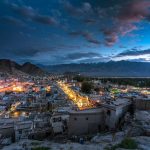 インド　ラダック　レーの夕暮れ　インドの風景
