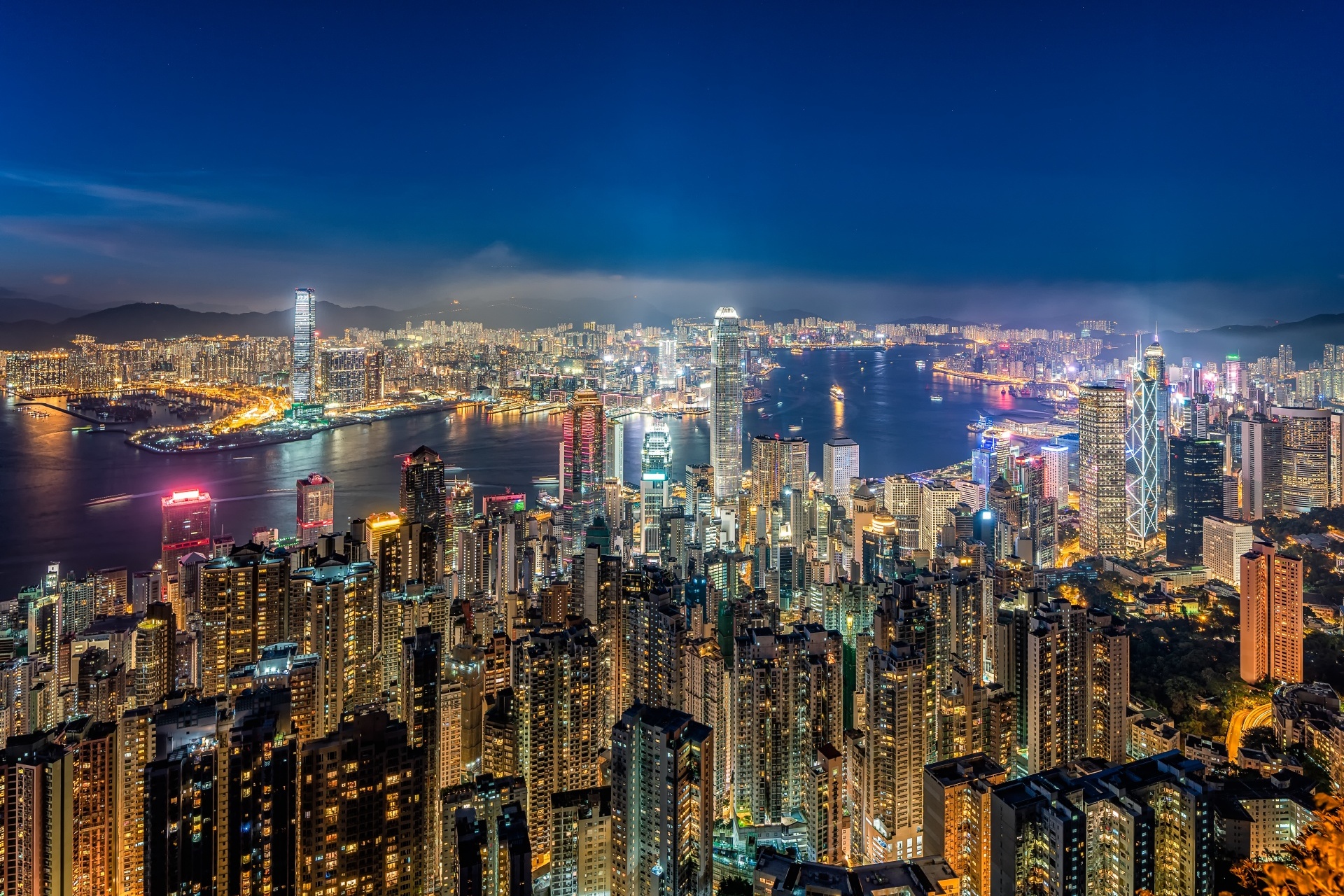 香港の夜景　香港の風景
