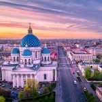夕暮れのサンクトペテルブルク　ロシアの風景