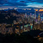 夕暮れの香港　香港の風景