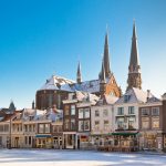 冬のデルフトの風景　オランダの風景