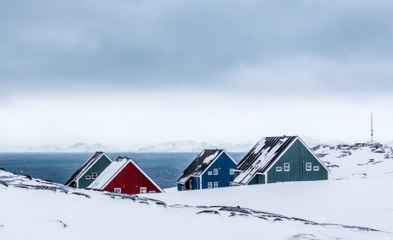北極圏の町ヌークの風景　グリーンランドの風景