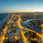 夕暮れ時のゴールドコーストの風景　オーストラリアの風景
