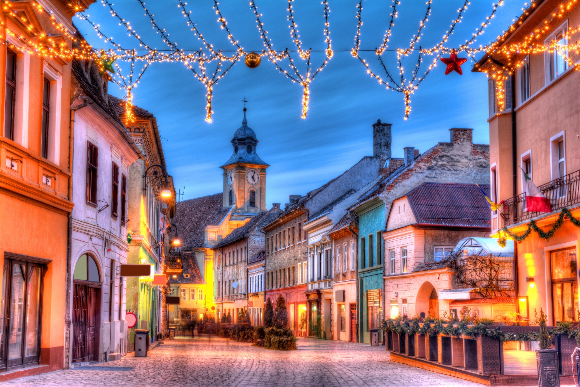 ブラショフのクリスマスの風景　ルーマニアの風景