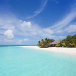 モルディブの海と砂浜　モルディブの風景