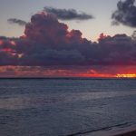 夕暮れのポリネシア　クック諸島　ラロトンガの海　ポリネシアの風景