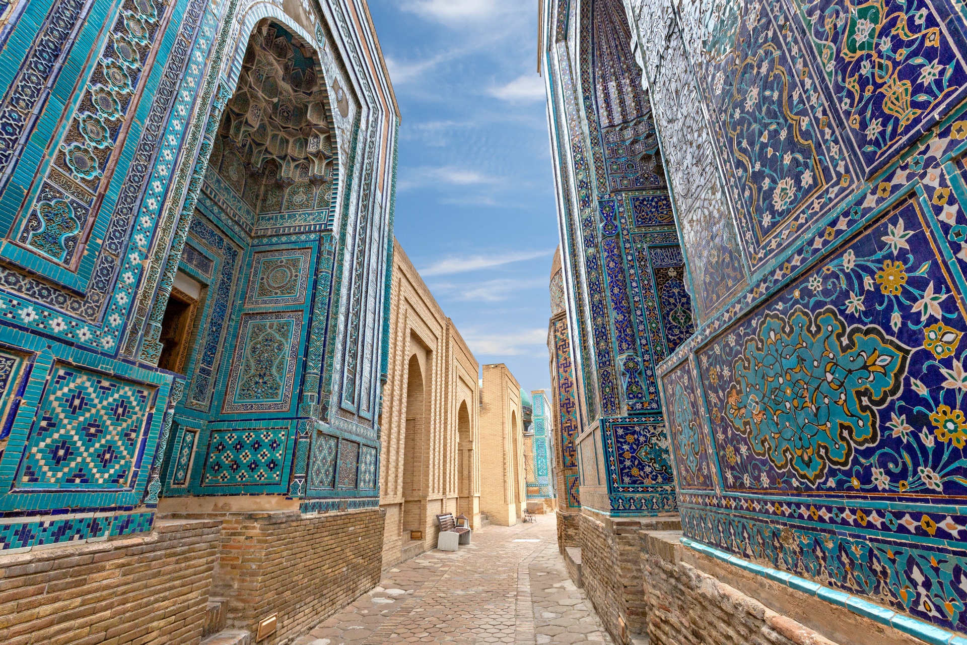 シャーヒ・ズィンダ廟群の風景　ウズベキスタンの風景