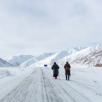 冬のチベットの風景