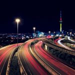 夜のオークランド　ニュージーランドの風景