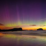夜明けのオーロラの風景　スコットランドの風景