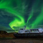 オーロラの風景　カレリア共和国　ロシアの風景