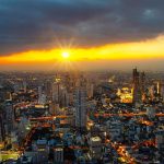 バンコクのトワイライト風景　タイの風景