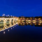 夜のトゥールーズ　ポンヌフの風景　フランスの風景