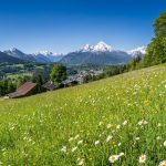 バイエルンアルプスの春の風景　ドイツの風景
