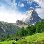 スイスアルプス　マッターホルンの風景　スイスの風景