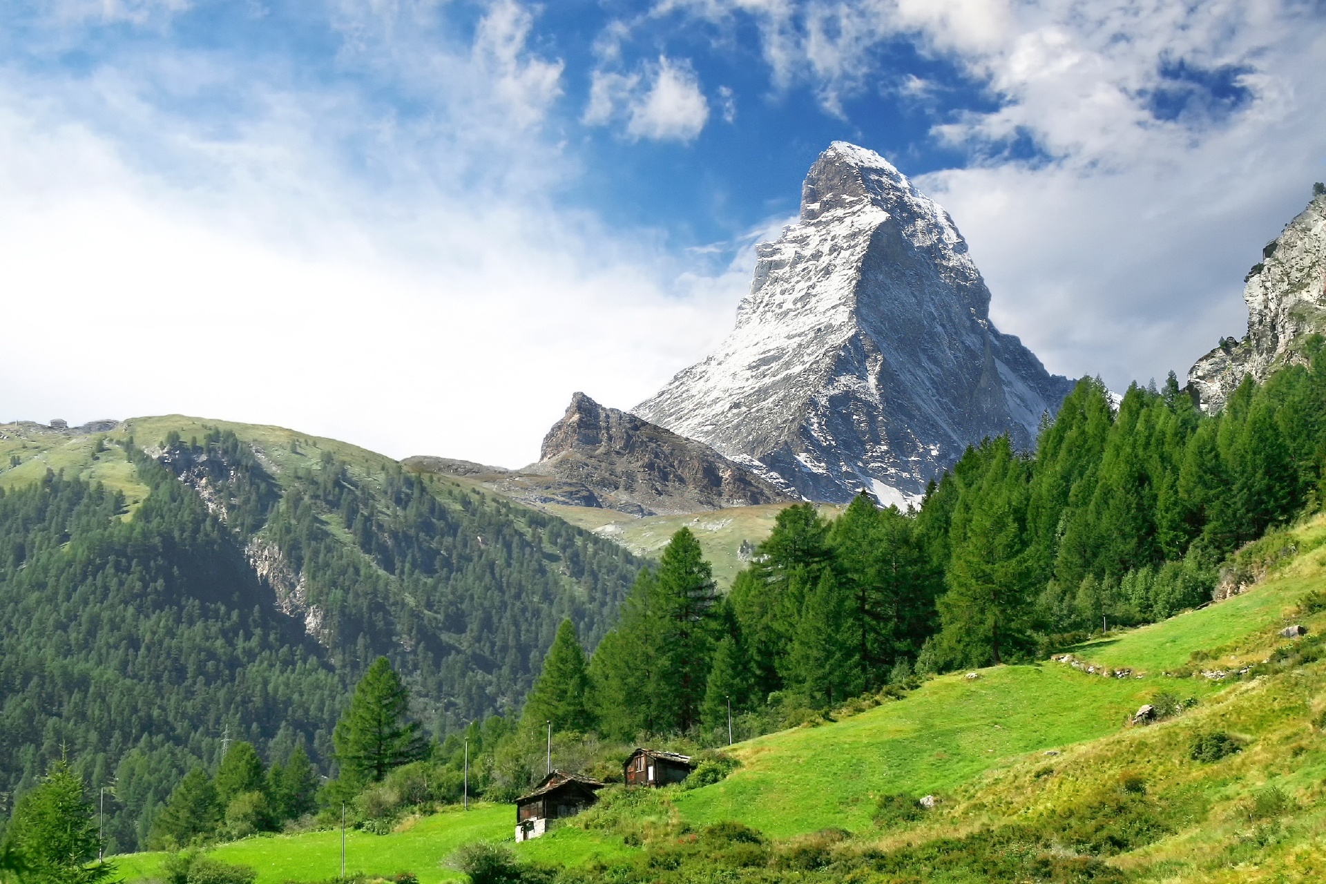 スイスアルプス　マッターホルンの風景　スイスの風景