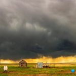 夏の夕暮れのオクラホマの風景　アメリカの風景