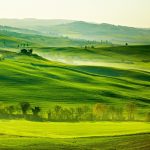 トスカーナの田園風景　イタリアの風景