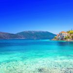 フィスカルド村の風景　ケファロニア島　ギリシャの風景