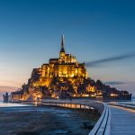 夕暮れのモン・サン・ミッシェル　フランスの風景