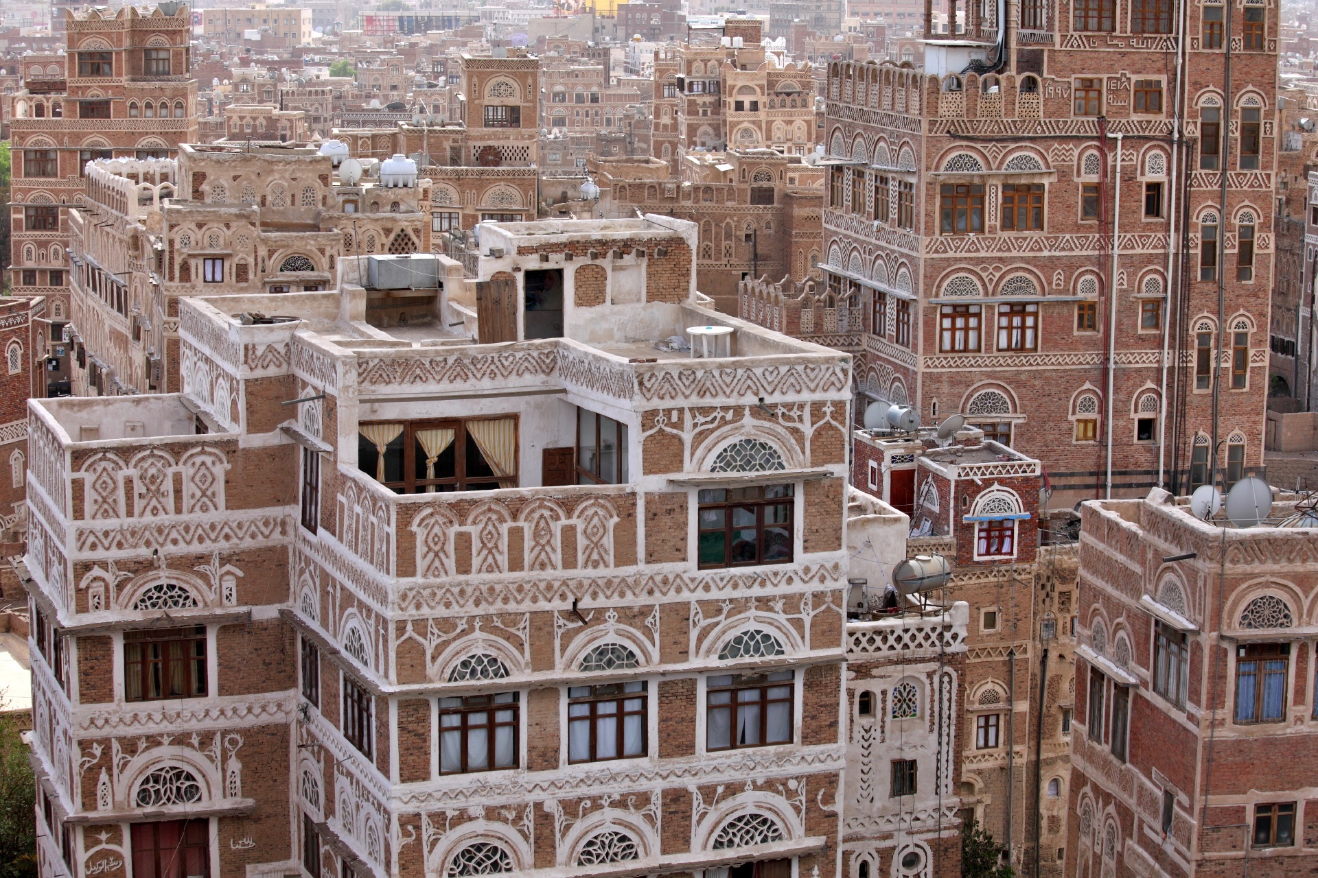 サナアの旧市街の風景　イエメンの風景